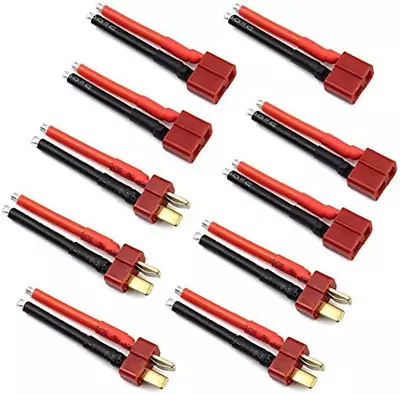 5 Pairs T Plug Connector Female And Male Deans With 14AWG Silicon Wire For RC • $20.64