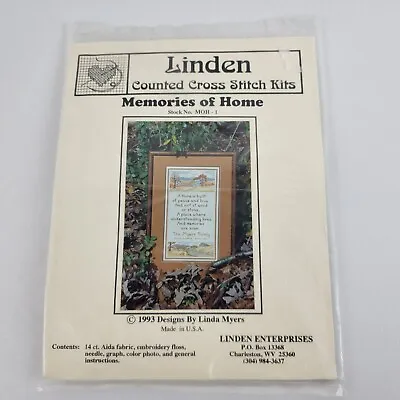 LINDEN Memories Of Home Counted Cross Stitch Kit/Linda Myers 1993 New • $19.99