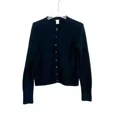 J. Crew Button Front 100% Cashmere Cardigan Sweater Women's Medium Black • $29.99