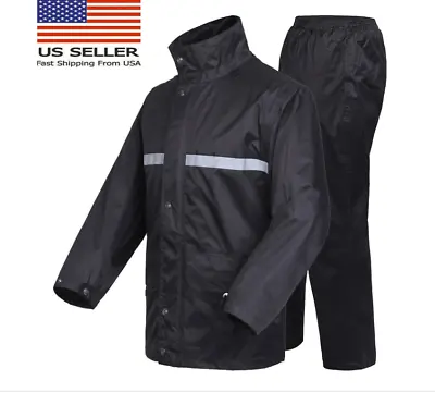 Raincoat Men Women Rain Suits Waterproof Hooded Rain Jacket Outdoor Camping New • $17.09
