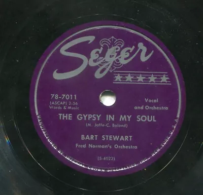 BART STEWART (Cabin Boy / The Gypsy In My Soul) POP  78 RPM  RECORD • $15