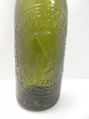 Vintage Adelaide Green Glass Bottle Embossed Pick Axe Logo Beer Crown Seal • $29