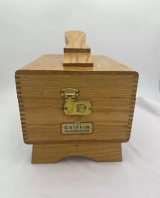 Griffin Shinemaster Shoe Shine Box Wooden Vintage Art Deco Cobbler MCM W/Brushes • $31.77