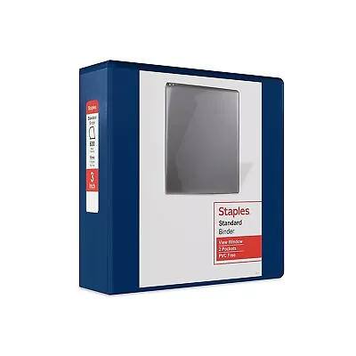 Staples Standard 3  3-Ring View Binder Blue (26451-CC) 82640 • $11.61