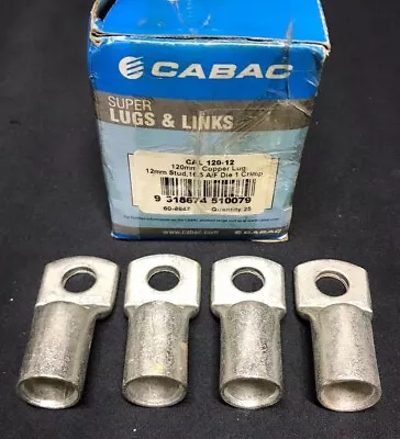 4 X Cabac Copper Crimp Lug CAL120-12 120mm Cable 12mm Stud CAL12012 • $23.60