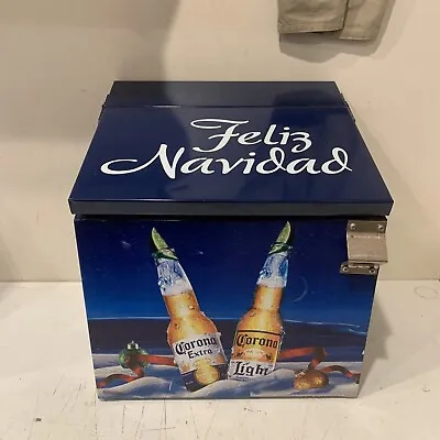 Vintage Corona Extra Beer Cooler Metal - FELIZ NAVIDAD • $99.99