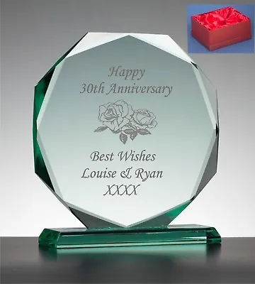 Personalised Engraved Presentation Glass Plaque  Birthday Gift Any Age 70th 75th • £26.95