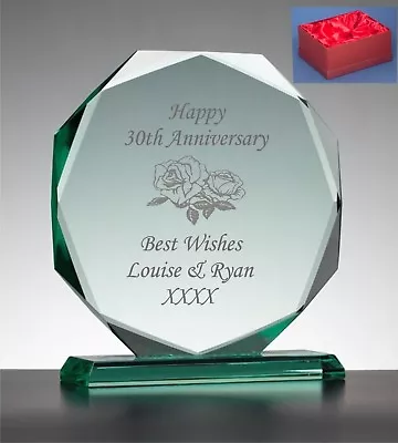 Personalised Engraved Presentation Glass Plaque  Birthday Gift Any Age 70th 75th • £26.95