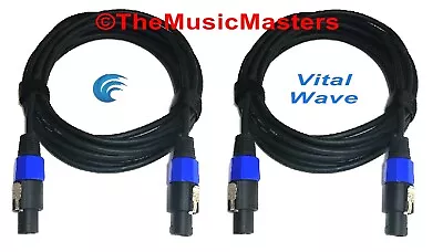 (2) 15ft 14ga Speakon Amp SPEAKER CABLE WIRE Premium Pro Audio PA DJ Cord VWLTW • $32.99