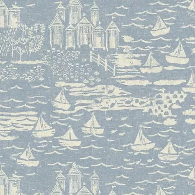 £76.46 • Buy Seaside Town Delft Blue Cotton Oilcloth WIPE CLEAN PVC TABLECLOTH