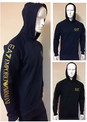 Men's Emporio Armani Ea7 Long Sleeve Elegant Hooded Hoodie 100% Cotton • £32.99