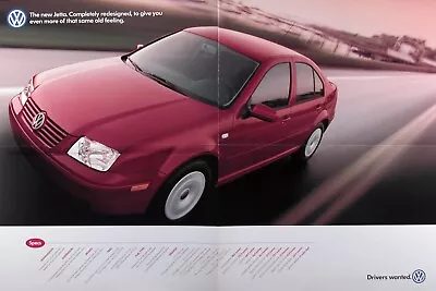 1999 VOLKSWAGEN VW NEW JETTA Genuine FOLDOUT Poster Ad ~ FREE SHIPPING! • $19.99