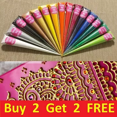 20ml Acrylic Henna Paint Cones Mehndi Candles Canvas Handmade Gifts Art Work • £3.75