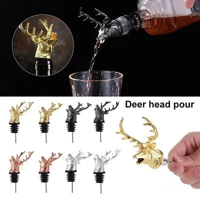 £6.45 • Buy Unique Stag Deer Head Bottle Stoppers Bar Tools Wine Aerators Wine Pourer