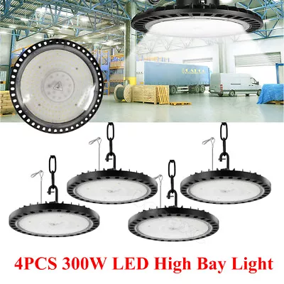 4 Pack 300W UFO Led High Bay Light Factory Warehouse Commercial Led Shop Lights • $129.84