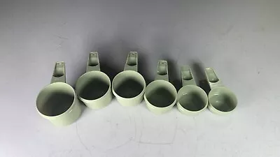 Vtg Tupperware Measuring Cups Avocado GREEN Complete Set Of 6 Stackable • $34