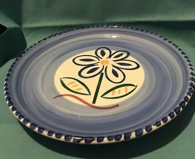 La Primula ~ Blue With Blue Daisy In Center ~  Dinner Plate ~ Italy • $18.99