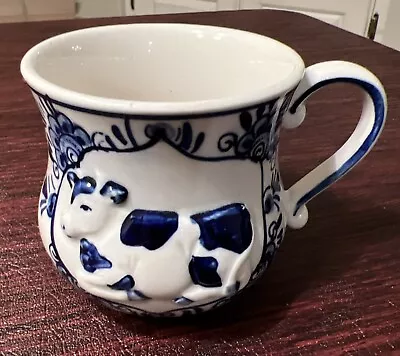 Delft Blue Hand Painted 3D Cow Mug 8 Oz DAIC 3  High Dutch American Import Co • $15