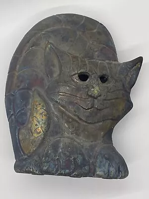 Vintage Eleanor Madonik Art Pottery Cat 1988 Statue Signed Studio Art Pottery • $85
