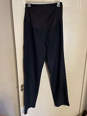 Wonder Wink Spread Good Cheer Maternity Scrubs Pants Poly Navy Blue Size S  EUC • $9.99