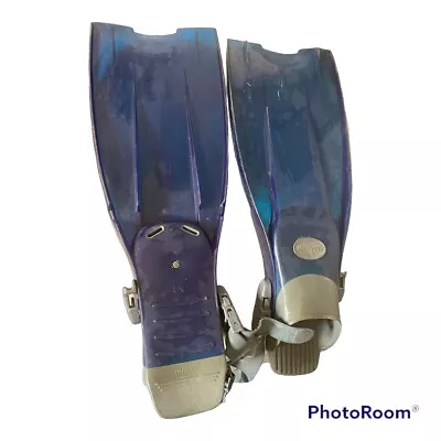 Dacor Integra Swim Snorkeling Fins Adjustable Open Heel Blue / Gray M • $30.52