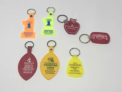 Lot Of 7 Vintage Wisconsin Keychain Markesan Dodgeville Appleton WI Key Rings • $19.95