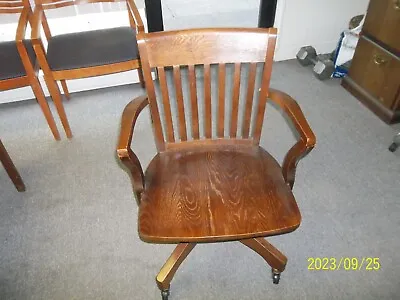 HTF Williams - Sonoma Oak Rolling Banker Lawyer Library Office Desk Swivel Chair • $75