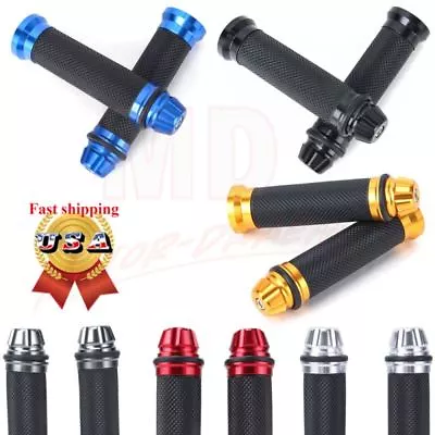 Motorcycle 7/8  Handlebar Hand Grips Rubber Gel For Honda Suzuki Kawasaki Yamaha • $9.35