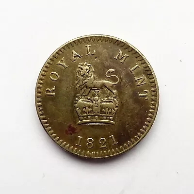 £49.99 • Buy GB Brass Coin Weight 1821 Half Guinea Scarce