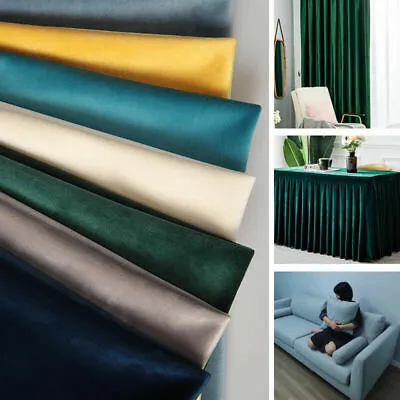 Velvet Fabric Upholstery Soft Plush Velvet Sofa Curtain Sewing Velour Material • £49.89