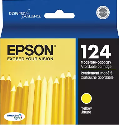 New Genuine Epson 124 Yellow Ink Cartridge Epson Stylus NX125 Epson Stylus NX127 • $5.50