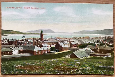 CAMPBELTOWN FROM GALLOW HILL Antique C1910 TUCK'S Coloured Photo Postcard • £2.95