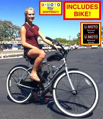  Powerful 2-stroke 66cc/80cc Complete Diy Motorized Bicycle Kit With 26  Bike! • $339.99