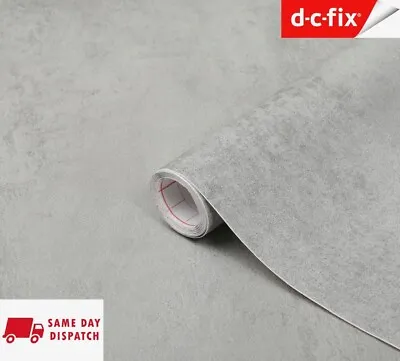 D C Fix  Grey Concrete Effect Sticky Back Plastic Self Adhesive Vinyl Kitchen • £2.07