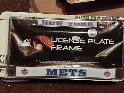 MLB NEW YORK METS Chrome License Plate Frame Tag Cover Car/Auto SEALED • $17.99