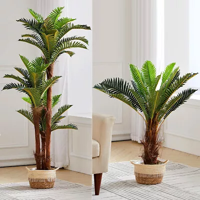 Artificial Palm Tree In Pot Fake Plant Indoor & Outdoor Garden Home Office Decor • £34.95