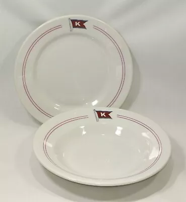 Porsgrund Norway SHIP PENNANT Flag Dishes Soup Plate Steamship Restaurant Ware • $12.99