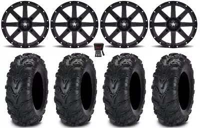 MSA Clutch 12  Wheels Black 26  Mud Lite II Tires Kawasaki Brute Force IRS • $989.34
