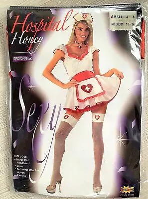 Sexy Hospital Honey 4 Piece Adults Nurse Outfit. Hen Halloween. Size Small • £10.99