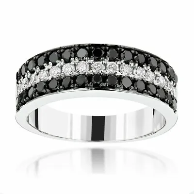 2 Ct Lab-Created Black Diamond Men's Anniversary Band Ring 925 Sterling Silver • $121.91