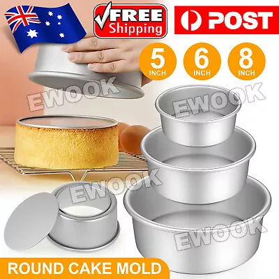 5/6/8'' Cake Mold Round DIY Cakes Pastry Baking Tin Pan AU Alloy Round • $10.85