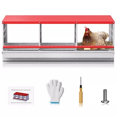 3 Hole Hen Chicken Poultry Nest Box Highest Quality Metal Laying Box Wall Mount • $97.79