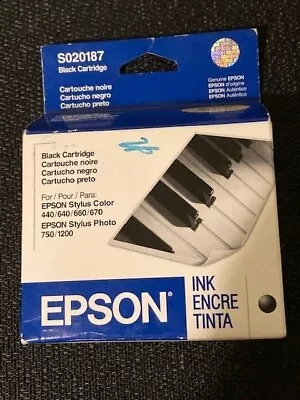Epson SO20187 Black Ink Cartridge Stylus 400 500 600 Photo Exp 2006 • $5.50