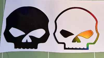 Set Of 2 -  Reflective Skulls  Motorcycle Vinyl Decal FAST SHIP! • $4.49