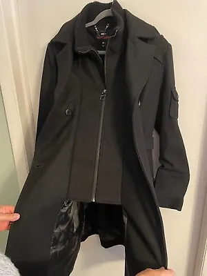 Miss Sixty Ladies Black Belted Coat Sz. L • $32.99