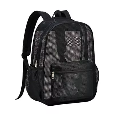 Bag For Adults See Through Black Mesh Mesh Backpack For School Large Heavy Duty • $14.29