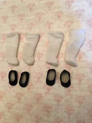 2 Pairs Original Black Shoes & Socks For 8  Madame Alexander Dolls #3 • $10.99