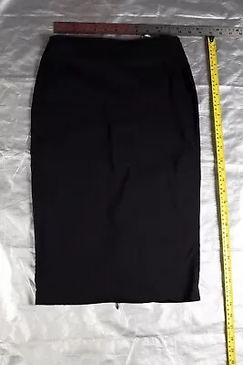 Cute Gothic Goth Knee Length Plain Black Back Zip Pencil Skirt By Topshop Size 8 • £4.99