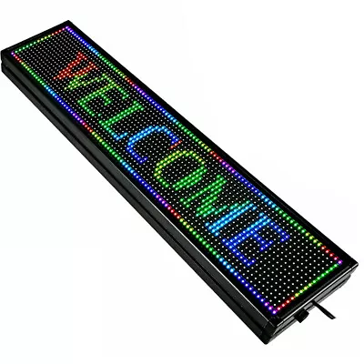 LED Sign 40 X8  Indoor Scroll Message Board 7 Color Programmable Scrolling SALE • $76