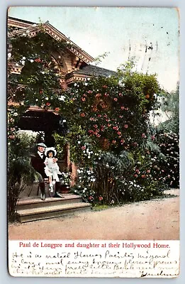 Postcard CA Los Angeles Paul De Longpre Daughter Hollywood Home Vintage C1906 B8 • $7.97